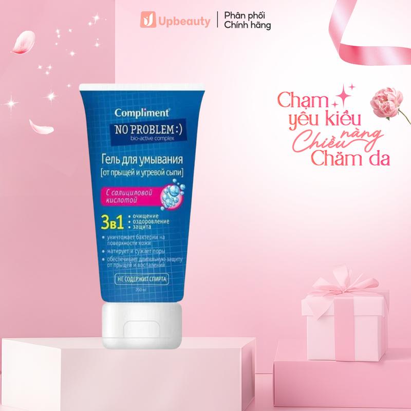 Gel Rửa Mặt Compliment No Problem Salicylic Acid 3IN1 Làm Sạch Sâu, Hỗ Trợ Giảm Mụn 200ml