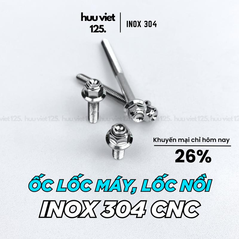 Ốc lốc máy, lốc nồi Inox 304 CNC xe Ab 125, Fuled, Sh150i, Sh350, Lead 125 4 Val, Vision, Vario, Wave nhỏ, Winner, Ex150, Ex135