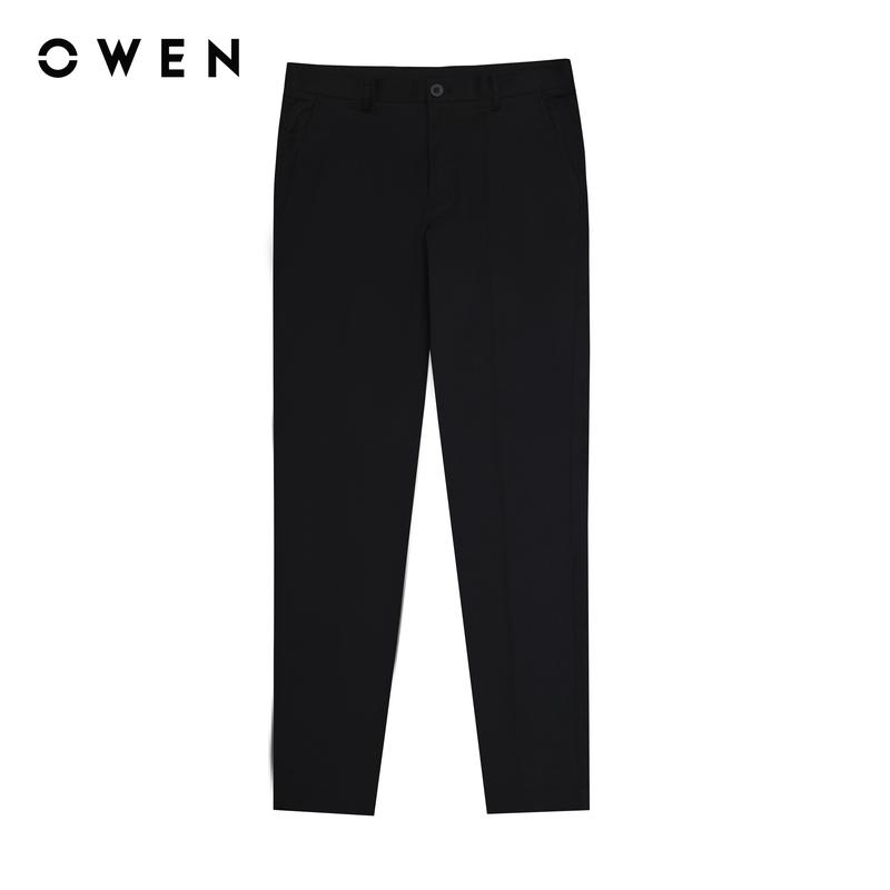 OWEN - Quần khaki Nam Slim Fit Màu sắc Đen	QKS241204 Chất liệu 29.2% rayon 47.1% polyester  21% renu 2.7% lycra  Menswear Pants
