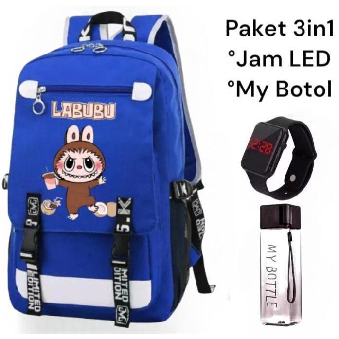 HS - TAS SEKOLAH ANAK SD TK PAUD LAKI LAKI PEREMPUAN BONEKA LABUBU TAS RANSEL SEKOLAH ANAK TAS LABUBU TAS SEKOLAH SD CEWEK FASHION TERBARU BANYAK BONUSNYA 4