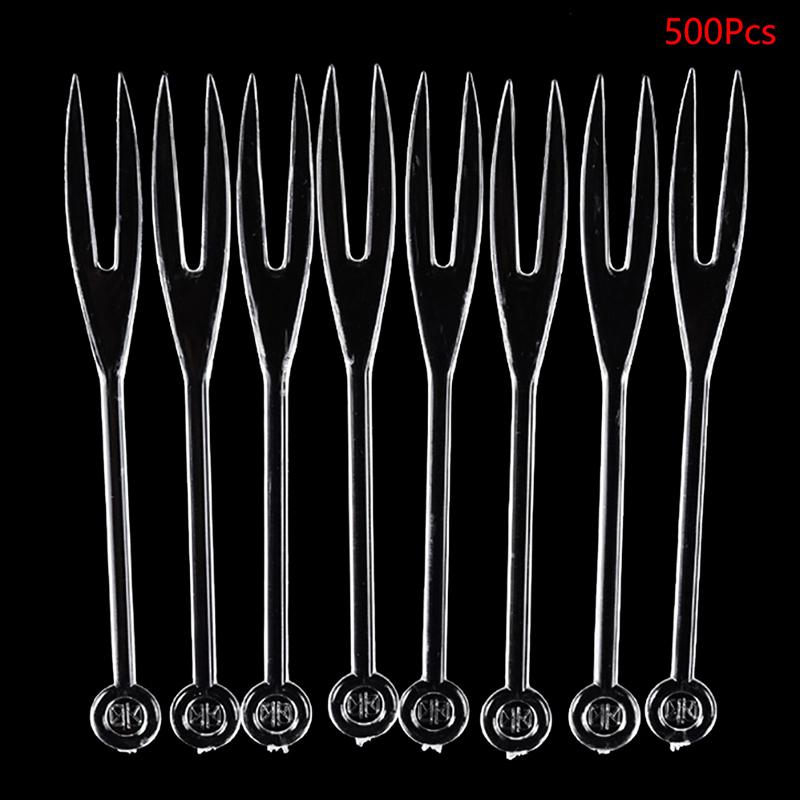 Product Introduction of 500pcs Mini Fruit Fork Disposable Plastic Forks For Party BBQ Sticks Picks Skewer Set Home Dining Food Cake Fruit Fork 15