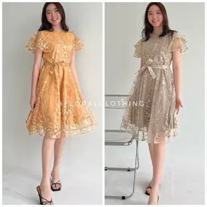 dress kondangan pesta mewah bahan premium korean look F109