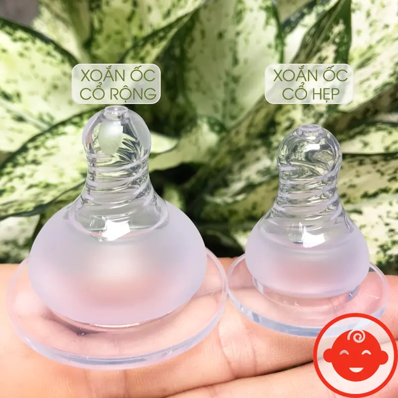 Núm Ti Silicon Mềm Cổ Rộng, Cổ Hẹp Đủ Size S/M/L/LL Cho Bé 3