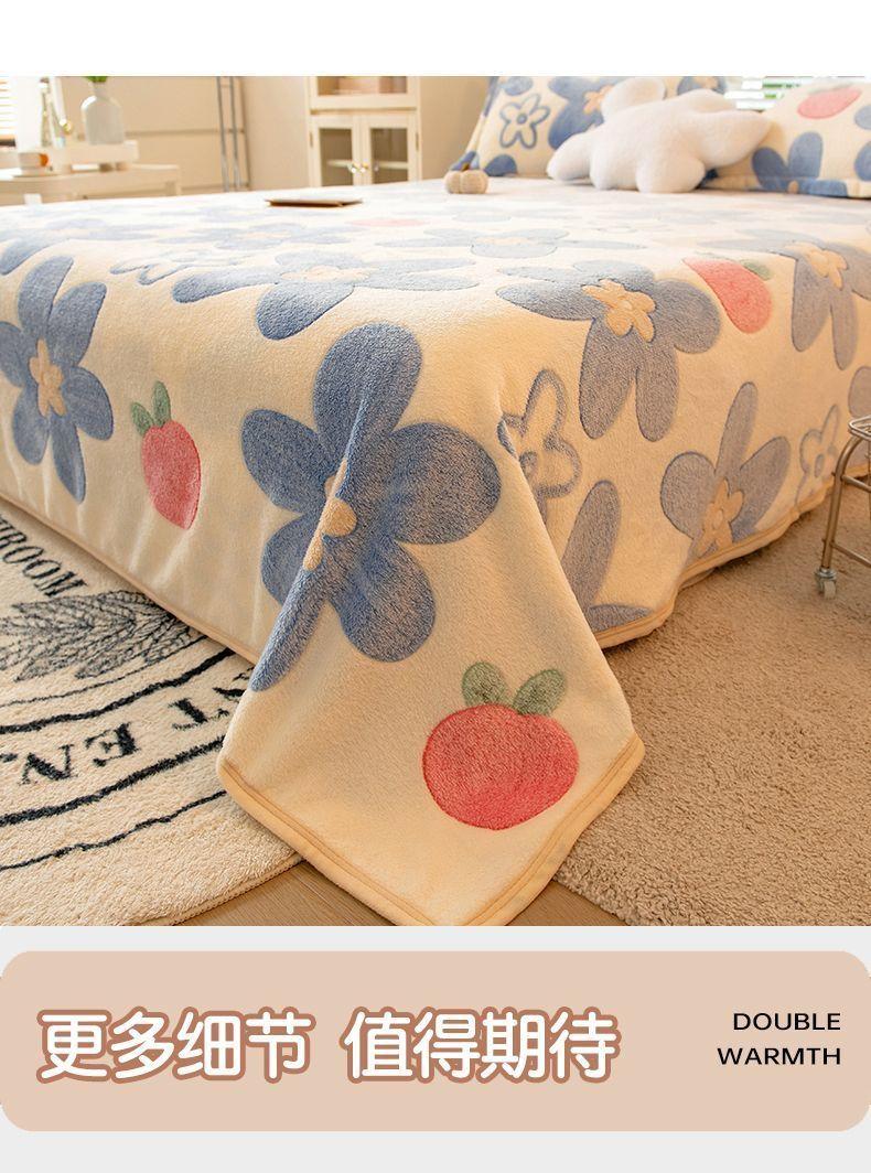 Product Introduction of Chăn Nhung Sữa, Mùa Đông, Lót Lông Cừu, Bìa Dày, Chăn Trải Giường, Chăn Trưa Văn Phòng San Hô, Kiểu Ga Trải Giường 19