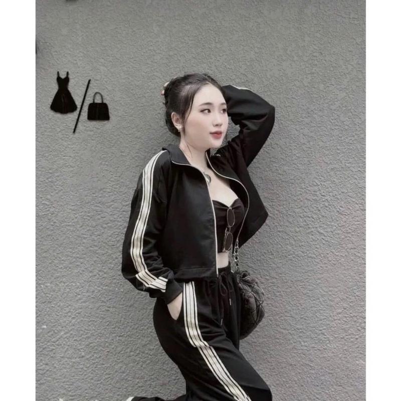 bộ nỉ nữ thu đông 3 món local brand chất vải nỉ bông cotton 5