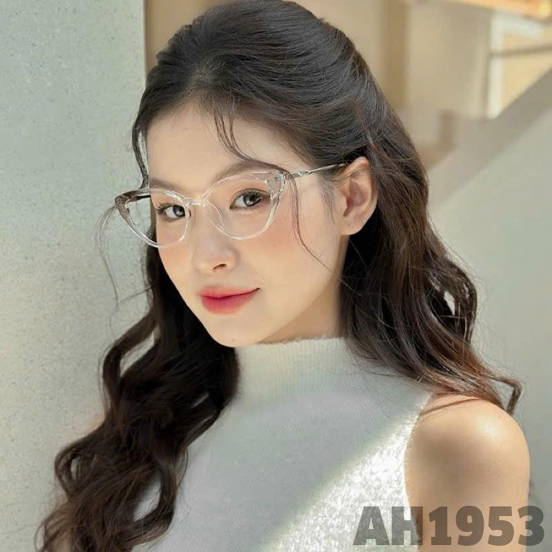 Mắt kính giả cận mắt mèo AH1953 thời trang hot trend gọng bản lề kim loại 5025 7