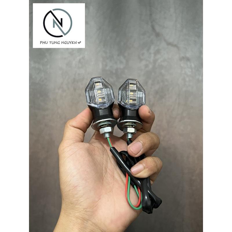 Đèn xi nhan led 3 bóng gắn cho nhiều xe máy và xe điện thông dụng
