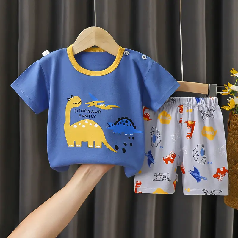 Bộ cộc tay cotton cho bé trai siêu mát, bộ hè bé trai QC "Dautaykids_HN" 7