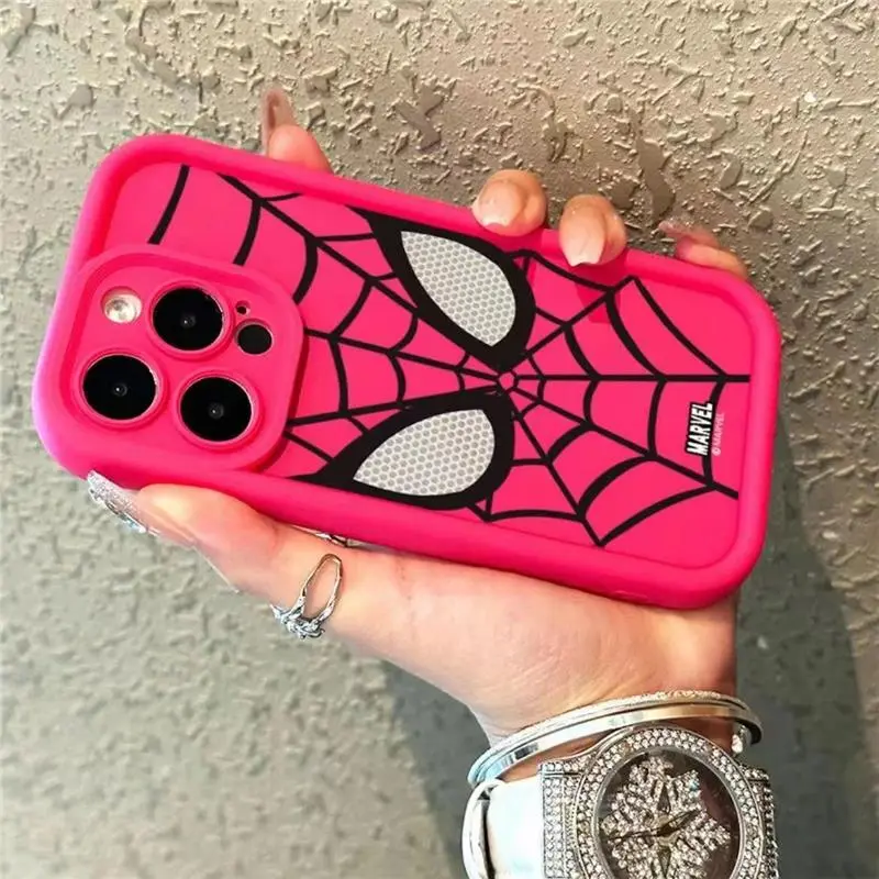 {DC digital}  Đối với iPhone 11 12 pro Max x xr xs Max 7 cộng với 8 cộng với 13 pro Max 14 pro Max 15 pro Max Trường hợp điện thoại Spider Web Graffiti Silicone Frosted Full Bao bì mềm 2