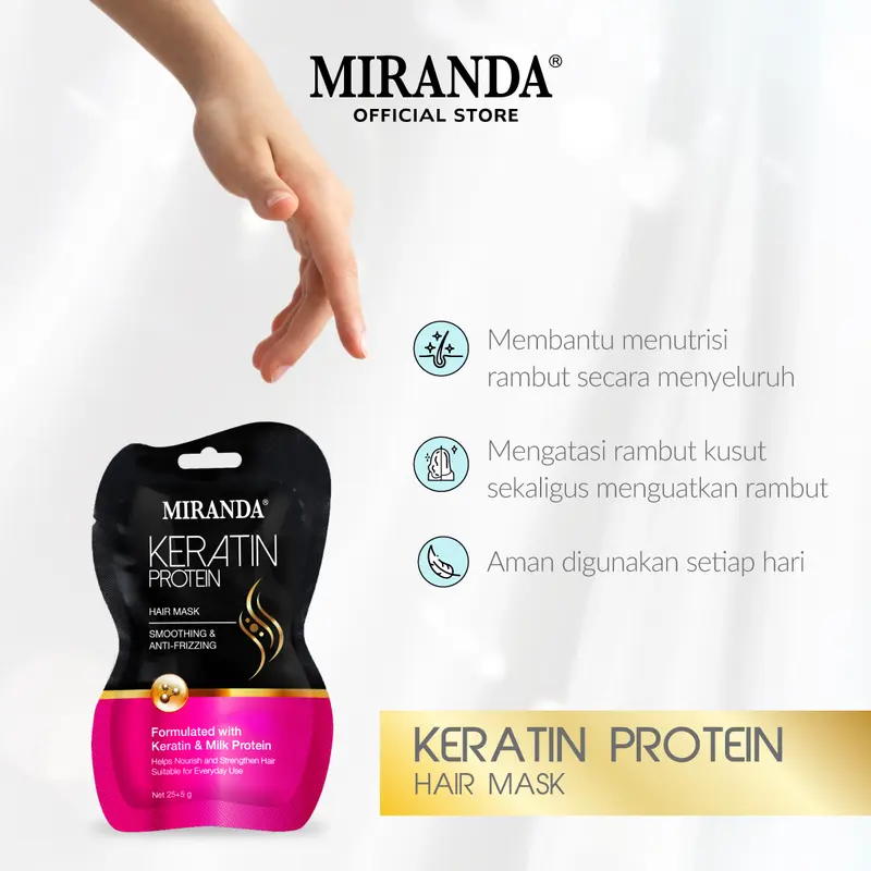 [FYC] 4IN1 Miranda Paket Growth & Smooth 2IN1 with Conditioner / Miranda Paket Pemanjang Rambut / Miranda Paket Pelembut Rambut / Miranda Biotin Hair Growth / Miranda Keratin Smoothing Mask 2