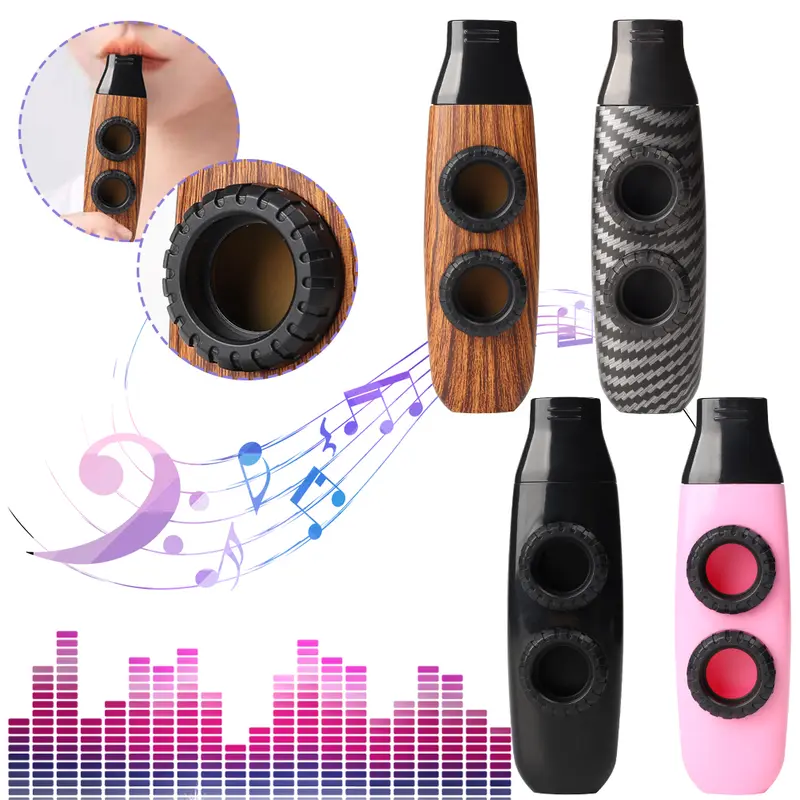 Kazoos, Hai Lỗ Sáo , Chất Liệu ABS, Nhạc Cụ Kazoos Đơn Giản, Thích Hợp Cho Đàn Ukulele Và Guitar Đi Kèm 5