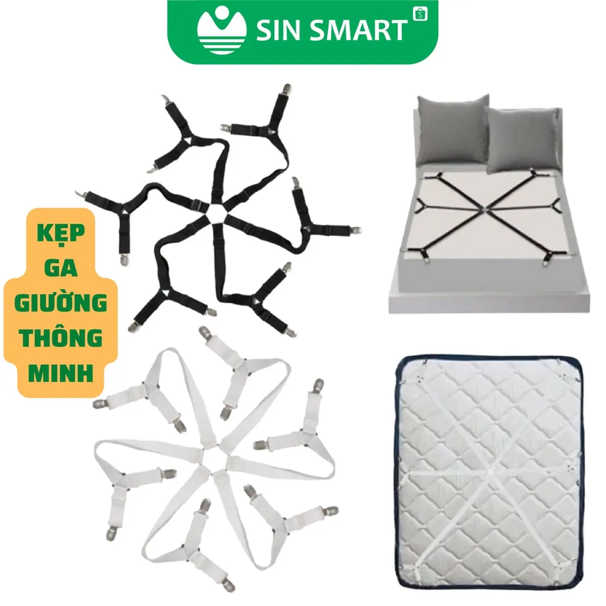Kẹp ga giường drap 6 chiều chắc chắn chống xê dịch cố định và giữ phẳng mọi loại ga giường