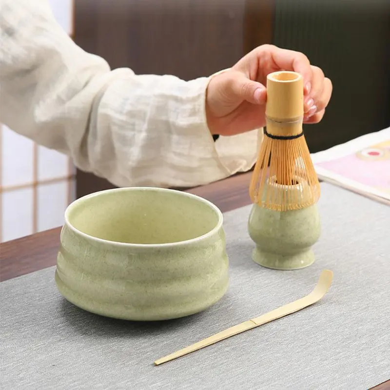 Japanese Style Tea Making Tool Set, 1 Set Including 1 Tea Bowl & 1 Tea Scoop & 1 Tea Whisk & 1 Tea Clip & 1 Tea Spoon, Tea Making Tools for Home Kitchen 4