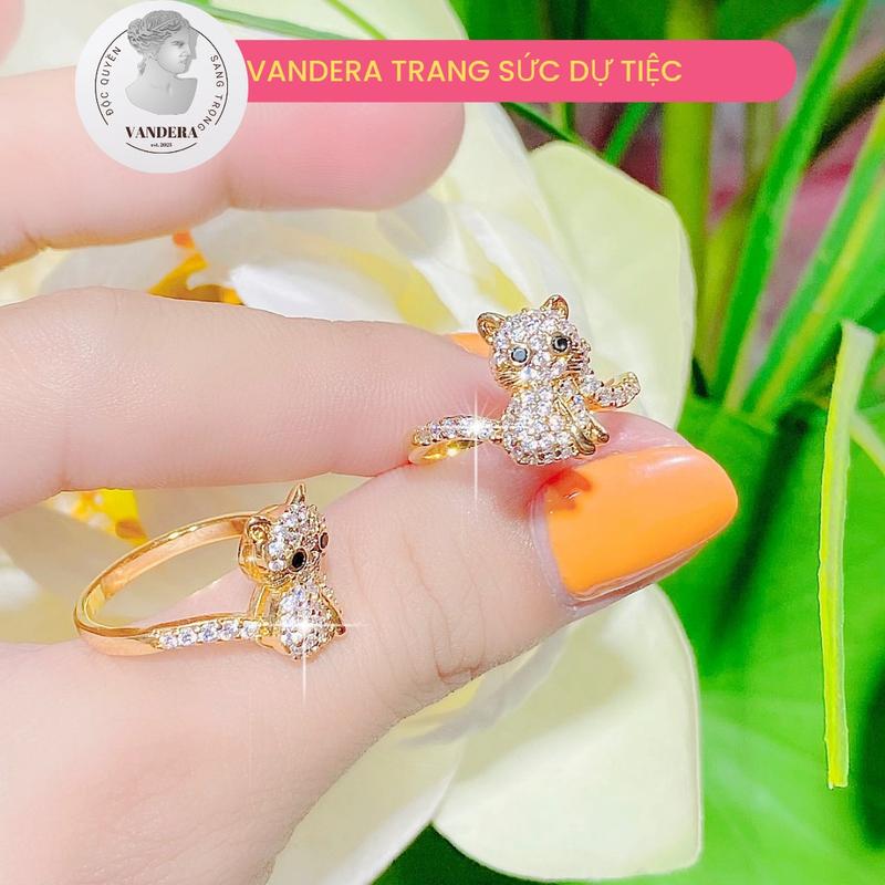Nhẫn đẹp nữ nhẫn mỹ ký mạ vàng 18k kiểu hoa đeo đi tiệc dễ thương nữ tính dễ phối mọi thời trang nhẫn nữ đẹp nhẫn màu 18k nhẫn nữ mini nhẫn bản nhỏ Vandera