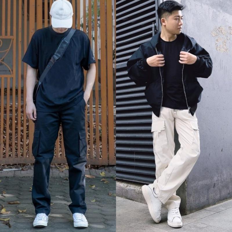 Quần Jogger Nam Túi Hộp Dây Rút Gấu Cạp Chun Vải Kaki Mềm Kiểu Hàn Quốc Quần ống Suông Nam Dáng Dài Rộng thể thao Sport Gym