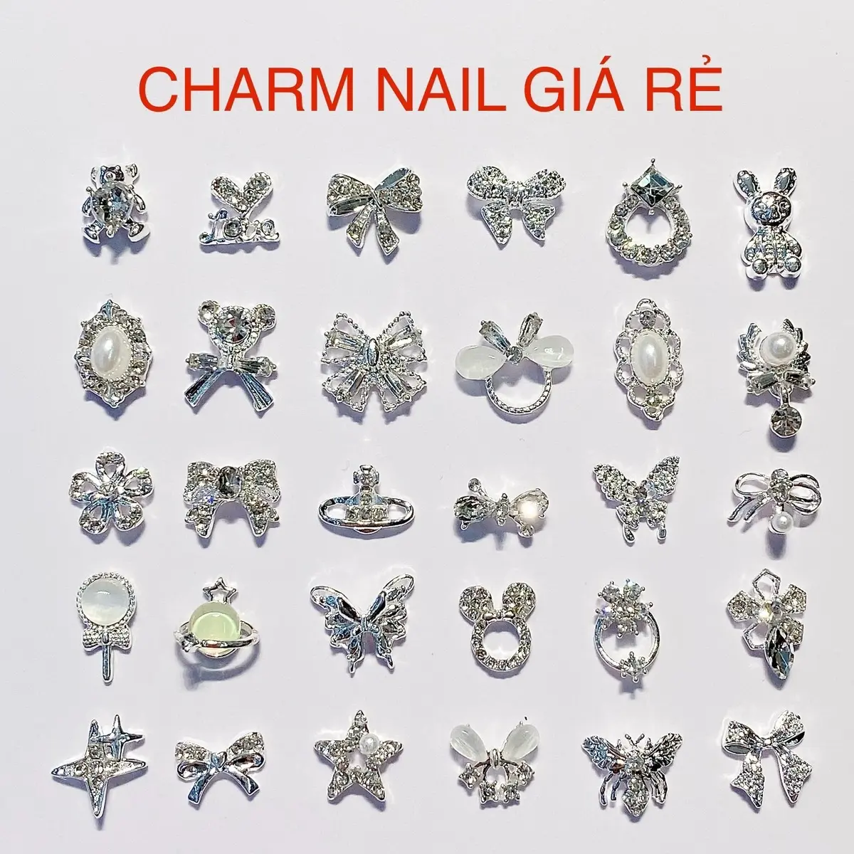 [Giá 1 viên] (Bảng 3) Charm hợp kim trang trí móng, charm đá đính móng tay mẫu mới hot nhất
