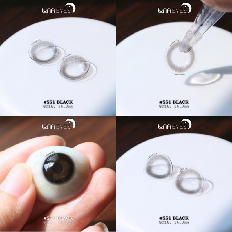 [1 year] Kính áp tròng LUNA EYES 551 BLACK - Lens size nhỏ hsd 1 năm 2
