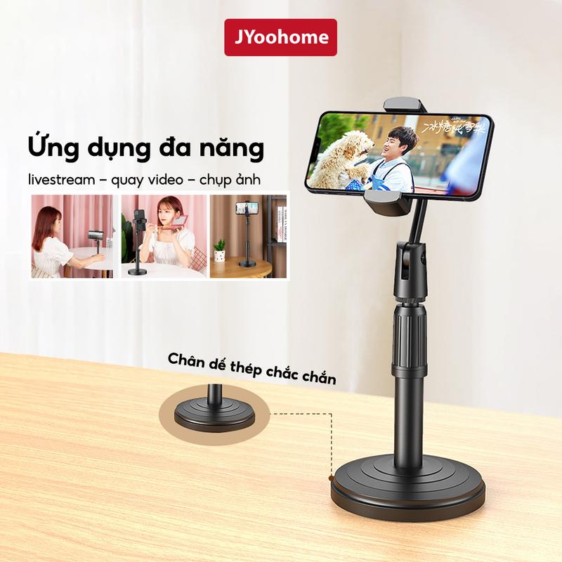 Giá Đỡ Điện Thoại Livestream Xem Phim Video JYoohome Đế Cao Cấp, Đầu Xoay 360 Kẹp Điện Thoại Quay Phim Ghi Hình Kim loại Nhựa Nhôm Cao Su Phone Phụ Kiện đỡ  điện