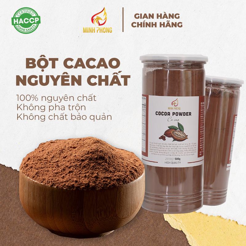 500G Bột Cacao Nguyên Chất Loại 1 Không Pha Trộn Minh Phong Farm Dùng Pha Chế Đồ Uống Hoặc Làm Bánh