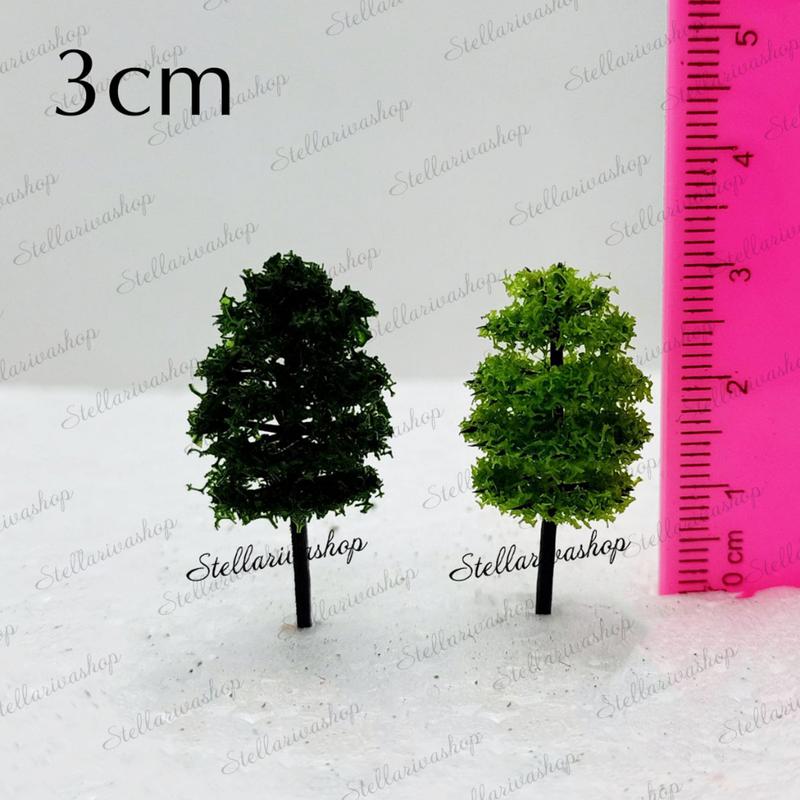 Mô Hình cây xanh mini các loại làm tiểu cảnh sa bàn, mô hình thành phố size nhỏ 2