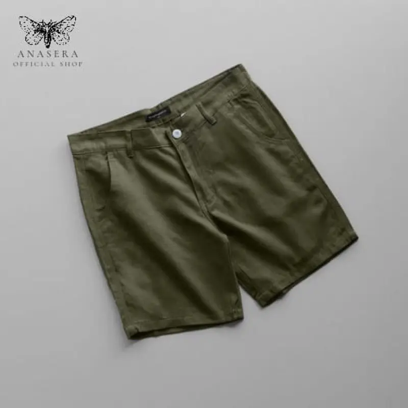 Anasera - Celana Pendek Pria Chino Pants Katun 'Army' Distro Melar Polos Shorts Santai Dewasa unsex Surfing Cowok