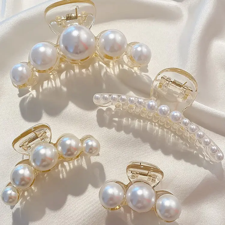 Pearl Barrettes Metal Grip Daily Hairpin Hair Accessories Clip