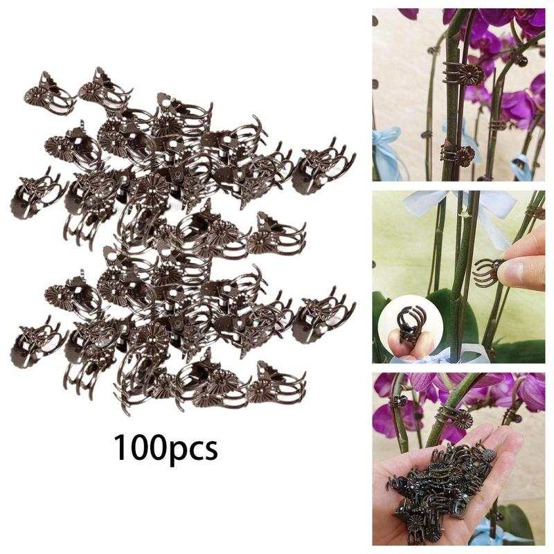 100x Plant Support Clips Gardening Tool Plant Climbing Fixing Clip for Climbing Plants Cucumbers Loofahs Outdoor Grape Vine 6