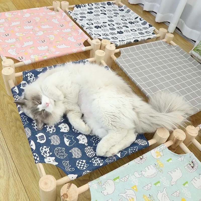 [ Giường VÕNG chân gỗ ] võng treo lồng cho chó mèo nhiều màu nhiều mẫu võng  chó poodle 1