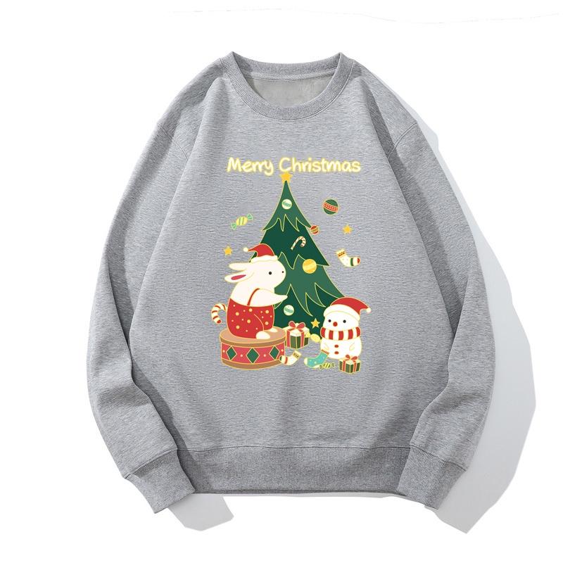 Áo Len In Hình Hoạt Hình Cây Thông Noel, Thời Trang, Dành Cho Cặp Đôi, Cổ Tròn, Dáng Rộng Vừa Vặn, Phong Cách Mùa Thu, Áo Dài Tay Nữ 3