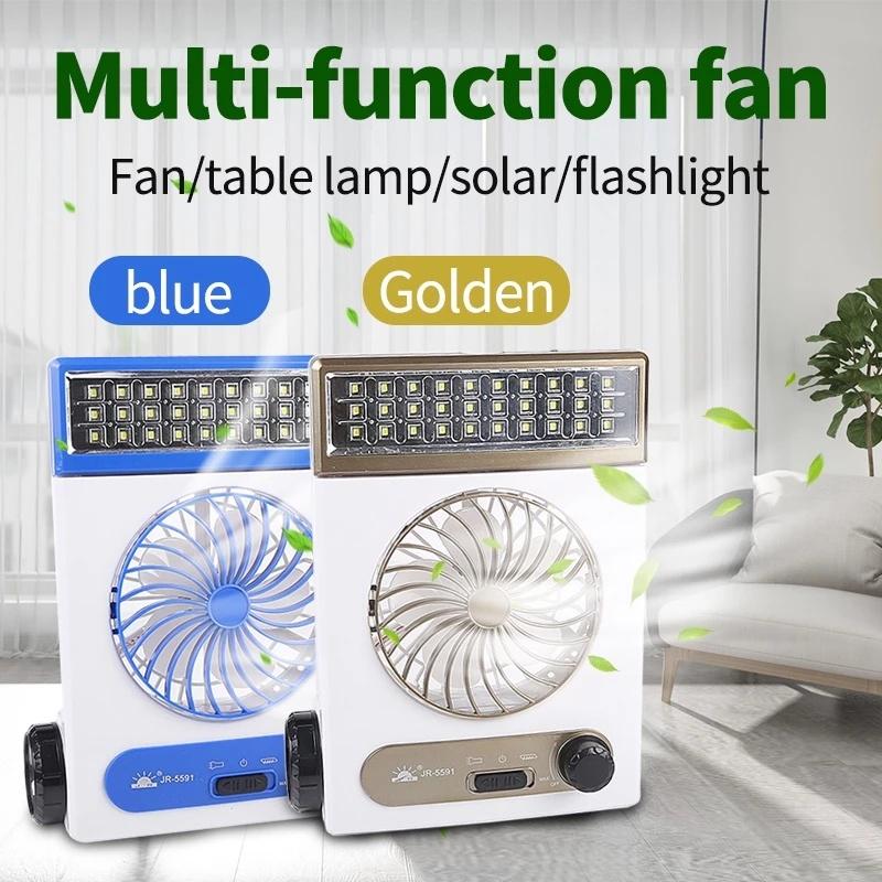 Solar Emergency Fan Electric Fan 3 in 1 LED Rechargeable Fan - TikTok ...