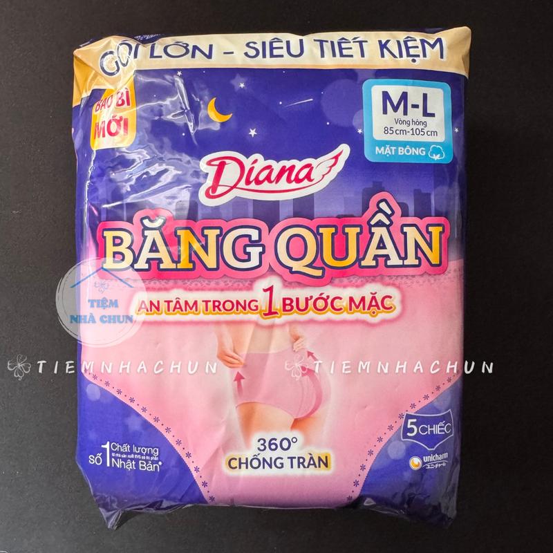 CHE TÊN SP - Băng Quần Diana - Băng Vệ Sinh Diana Sensi Ban Đêm Dạng Quần Size S - M / M - L Gói 2 Miếng / Gói 5 Miếng - NHI.TNL / TIEMNHACHUN - TIỆM NHÀ CHUN 5