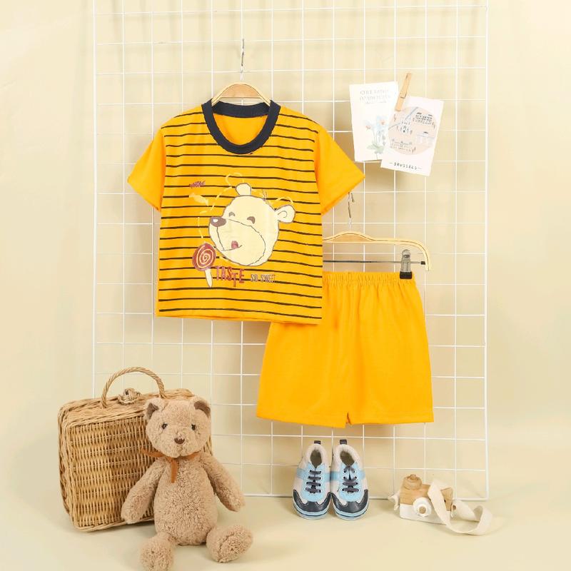 Stripi Series Setelan Tangan Pendek (3302) Fashion lucu kaosanak salur 6
