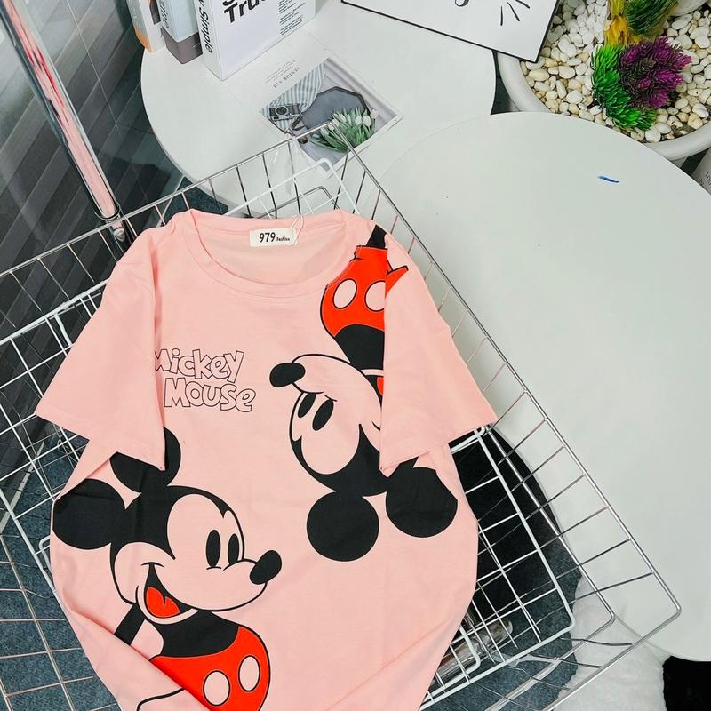 Mã 36-ÁO THUN THÁI FORM VỪA (40-58kg) Top Nữ Women Cotton Cổ Tròn 1