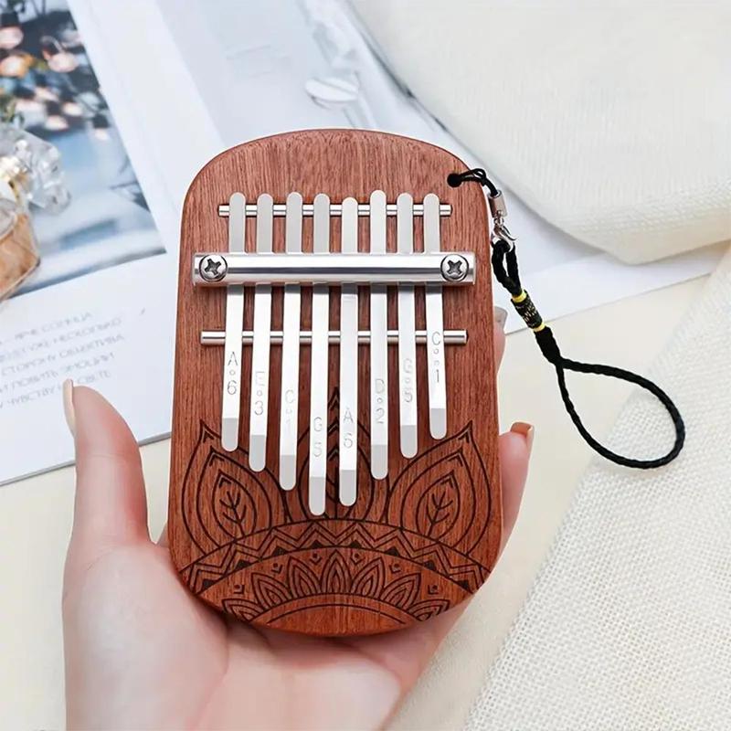 Mini Wooden Thumb Piano, 8-tone Mini Kalimba, Portable Finger Piano, Musical Instrument for Beginners 3