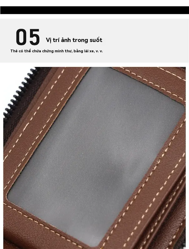 Ví nam mới bằng da PU kiểu cổ điển có xích D5505 7