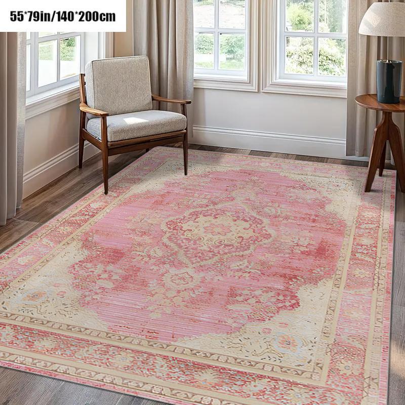 Product Introduction of Vintage Boho Style Rug, Non-slip Washable Floor Mat, Decorative Carpet for Home Living Room Bedroom Kitchen, Home Decor 4