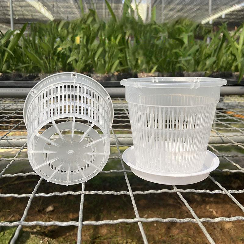 11/14cm Mesh Pot Root Control Transparent Flowerpot For Orchid Flower Breathable Growth Container Garden Plastic Flower Pot 2