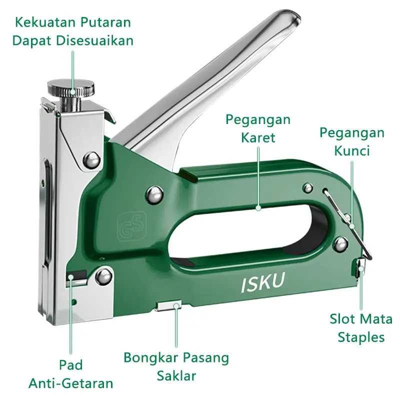 ISKU Staples Tembak 3 In 1 Tacker Stapler Staples Perekat Powerfull Staples Tembak Stationery 8
