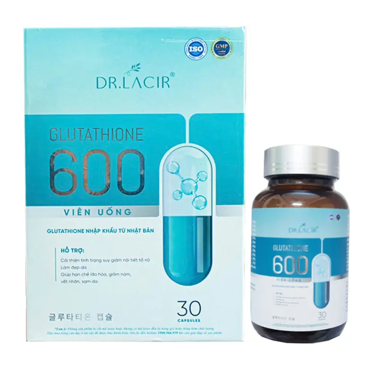 Viên Uống Nám Trắng Da Glutathione 600 Dr Lacir Chính Hãng Hạn Chế Lão Hoá Da, Nếp Nhăn, Tăng Nội Tiết Tố Nữ