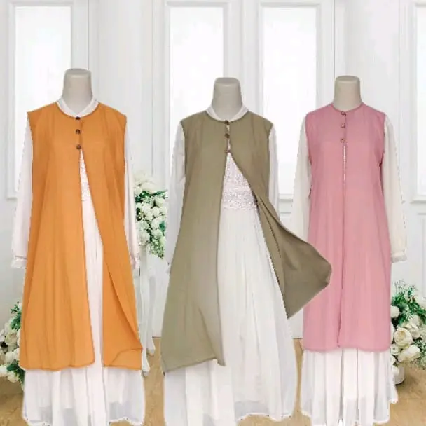 outer cardigan ceruty babydoll fashion wanita / baju kardigan remaja / atasan muslim panjang