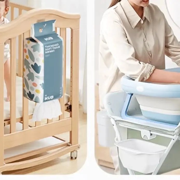 ￼Khăn mặt khô cao cấp KUB, giấy lau đa năng dùng 1 lần có thể tái sử dụng - Gói 320 khăn tặng kèm móc treo 7