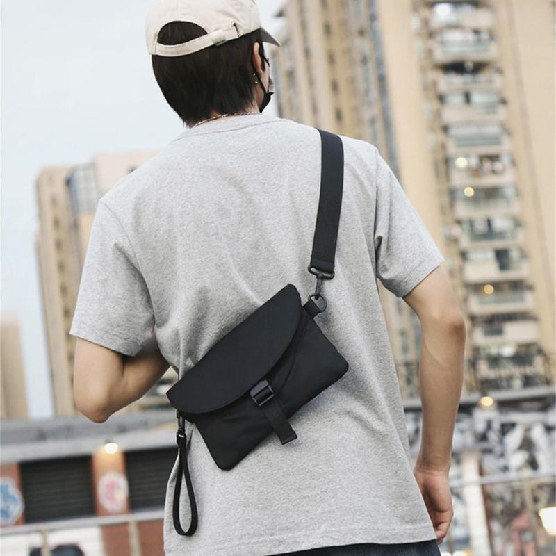 Product Introduction of Men Nylon Chest Pack Cellphone Pouch Outdoor Sports Cross-body Bag Casual Running Cycling Sling Bag 11