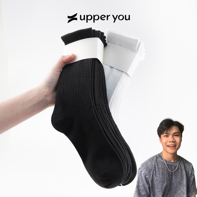 THÀNH ĐƠN GIẢN Tất Vớ Nam Nữ Cổ Cao Trơn UPPERYOU Êm Ái Dày Dặn Co Giãn Tốt - VSF4001 VSF3001 BSF2005