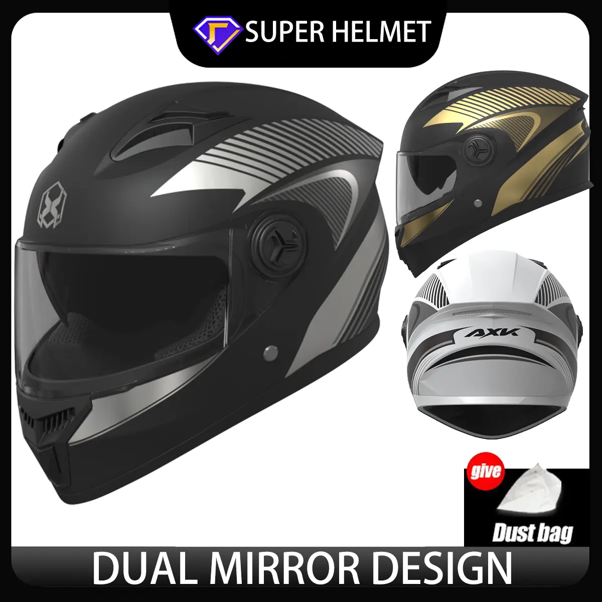 Goodquality AXK 903 Affordable Helmets For Men And Women All Season  Original Classic Couple Motorcycle Helmets Suitable For 54-62cm Head  Circumference UV Protection Helmets - TikTok Shop Philippines