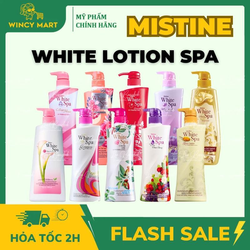  Sữa Dưỡng Thể Trắng Sáng Da Mistine White Spa Lotion Collection Nâng Tone An Toàn Hiệu Quả Thái Lan 400ml LEEBANGKOK 