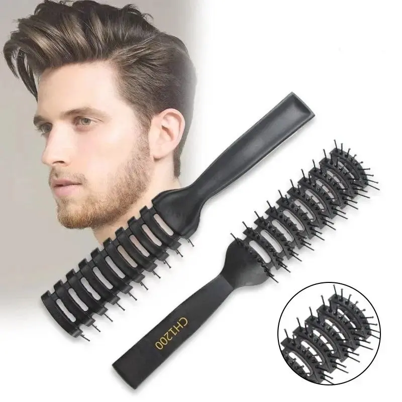 1pc Ribbed Comb for Men Boy Fluffy Hair Brush Salon Hairdressing Comb Massage Ribs Hair Comb Scalp Barber Hair Styling Hair Comb Smooth Haircare