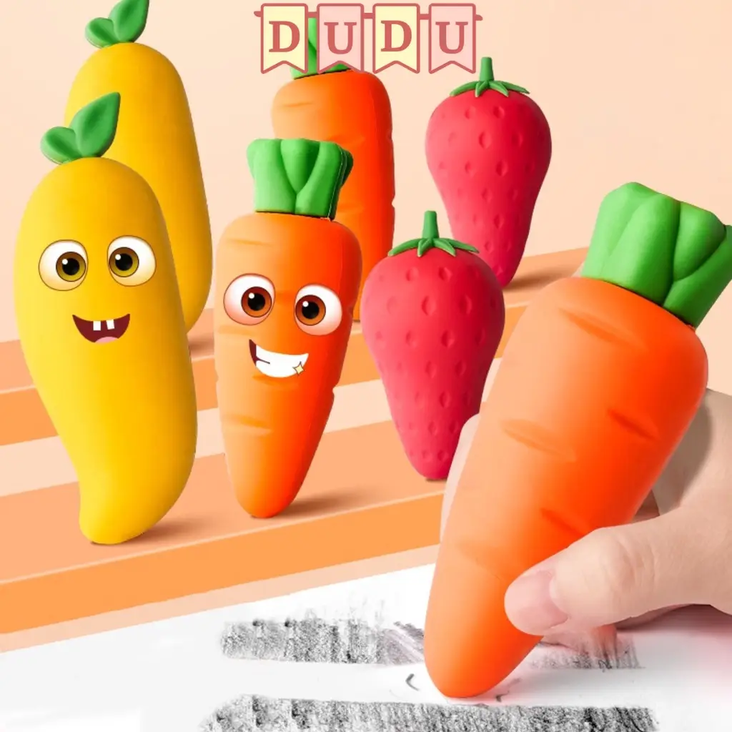 Cục Tẩy Bút Chì To Sạch Hoa Quả Cực Dễ Thương 4B Tiện Lợi Cho Học Sinh