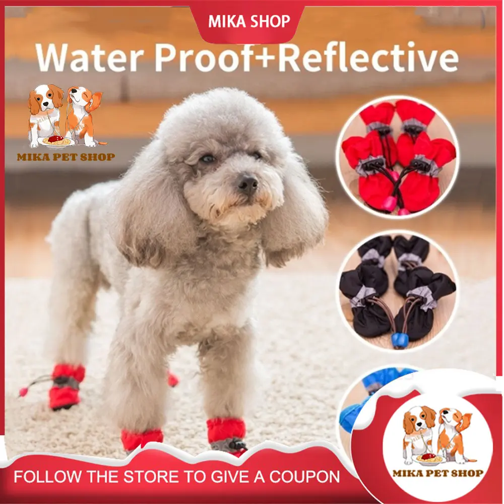 4Pcs Pet Shoes dog shoes puppy shoes Waterproof Shoes Anti Slip dog shoes for small dogs shih tzu