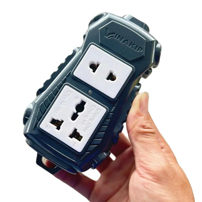 Ổ cắm công nghiệp Vinakip 8000w, lõi sứ và đồng chống vỡ, 2 lỗ cắm đa năng extension plug ổ  cắm  điện  chịu  tải ổ  cắm  điện