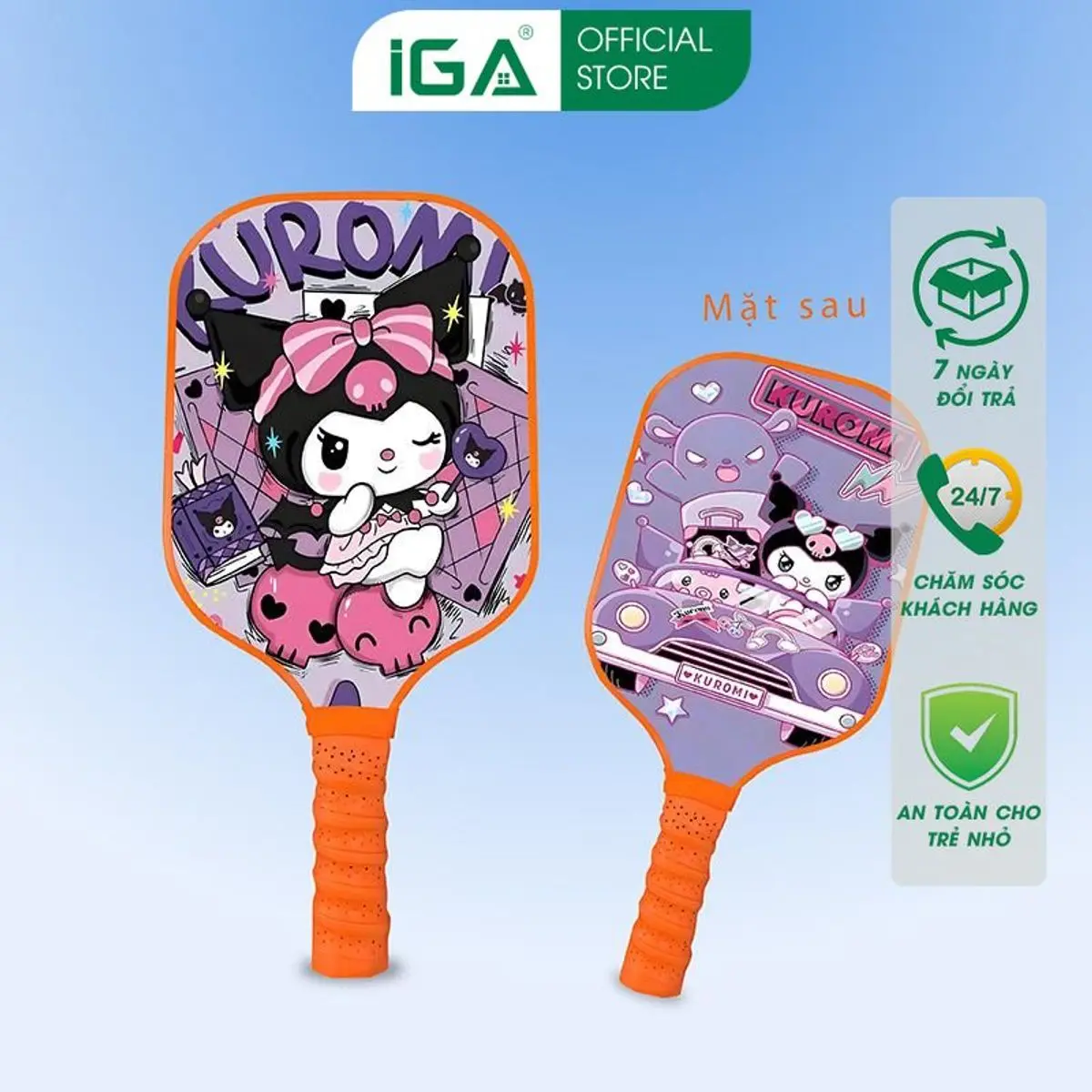 Vợt Pickleball cho trẻ em in hình Kuromi bền, đẹp - Thương hiệu IGA